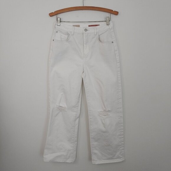 Anthropologie Denim - Pilcro Anthropologie Distressed White Slim Boyfriend Jeans Size 28P